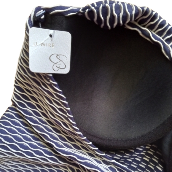 JESSICA SIMPSON Set Tankinki Swimsuit Navy White Two Pieces - Picture 10 of 11